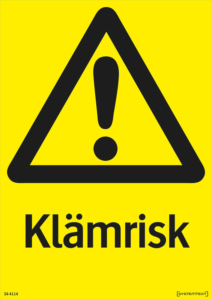 Skylt Klämrisk