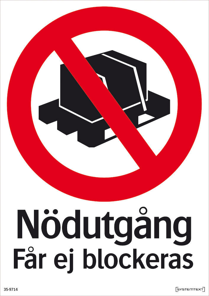 Skylt Nödutgång