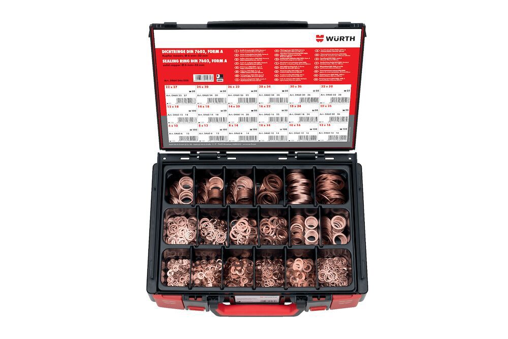 Tätningsbricka, koppar sortiment